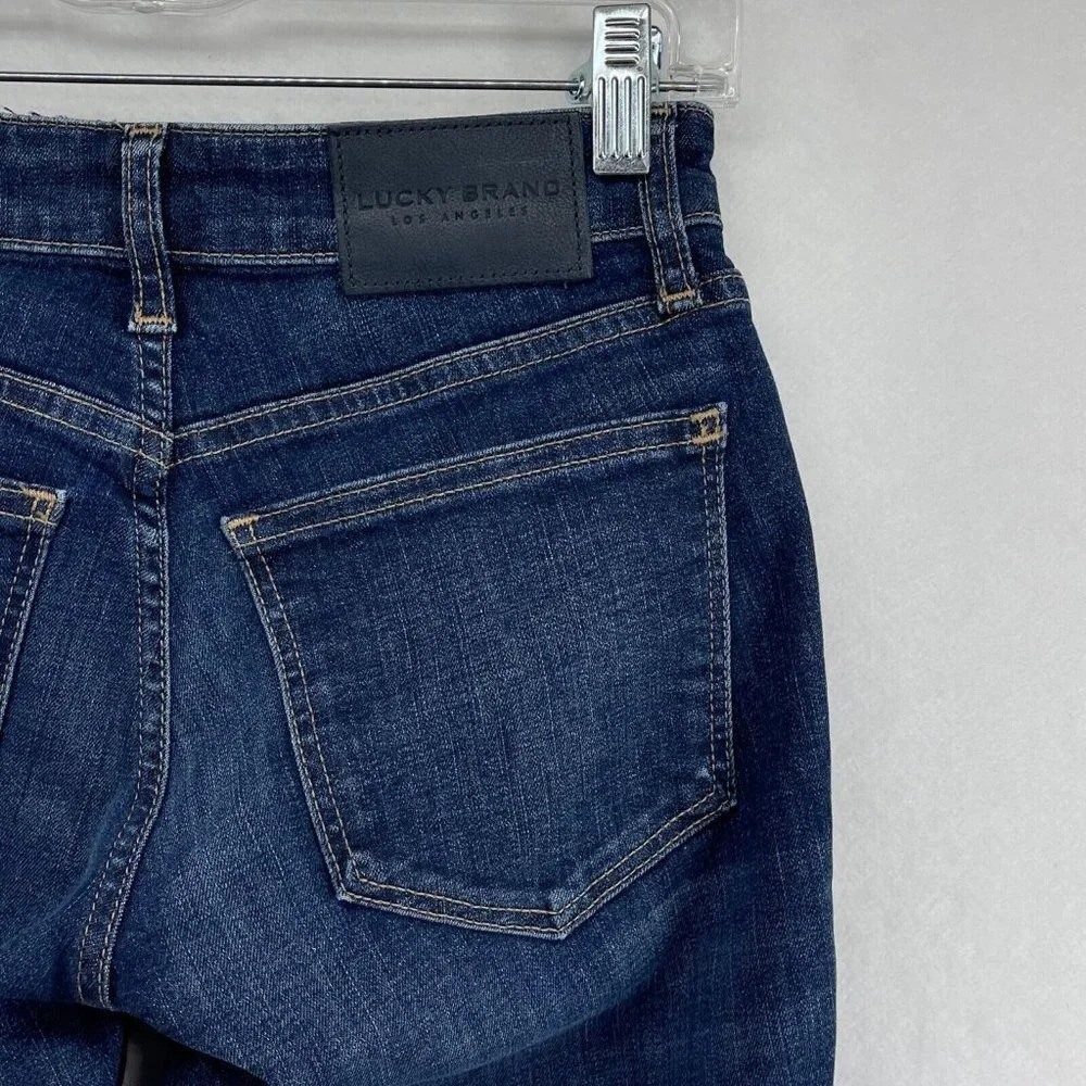 Lucky Brand Jeans Women's Size 00/24 Low Rise Skinny Leg Dark Washed Denim Blue - Picture 3 of 12